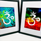 Om painting , Original alcohol ink and acrylic-Framed-Home Decor